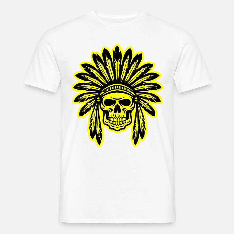 Apache Indianer Häuptling Totenkopf - Männer T-Shirt - Weiß