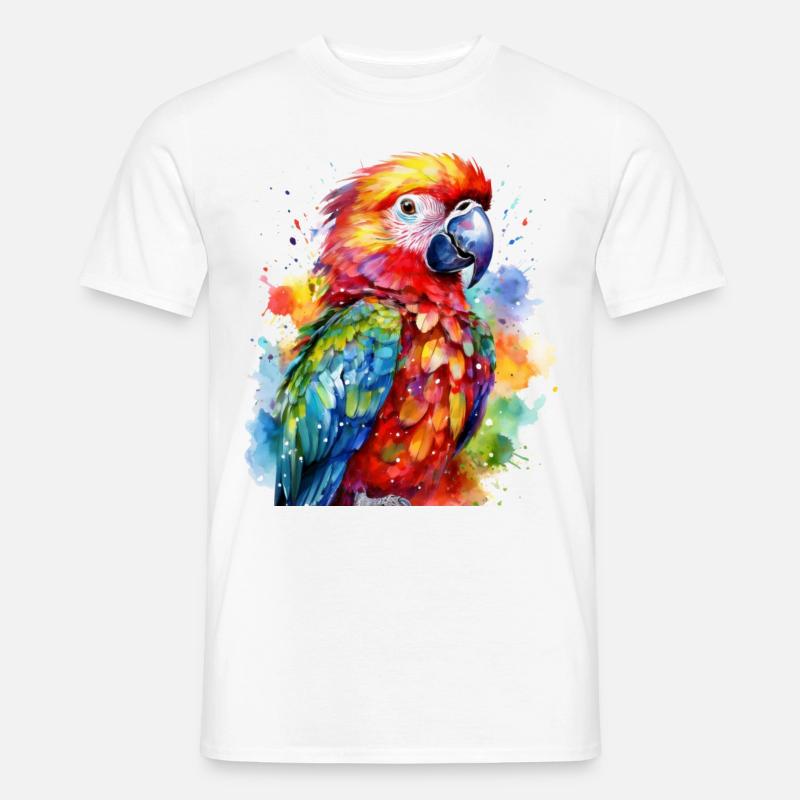 Farbenfroher Papagei - Männer T-Shirt - Weiß
