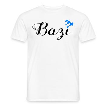 Bazi - Bairisch Dialekt Mundart - Männer T-Shirt - Weiß - Vorne - AI Model Male 178 dark (178cm)