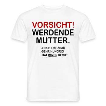 Vorsicht! Werdende Mutter. - Männer T-Shirt - Weiß - Vorne - AI Model Male 178 dark (178cm)