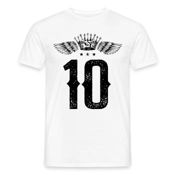 10 Couronne numérique - T-shirt homme - blanc - Devant - AI Model Male 178 dark (178cm)