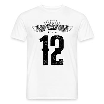 12 Zahl Krone - Männer T-Shirt - Weiß - Vorne - AI Model Male 178 dark (178cm)