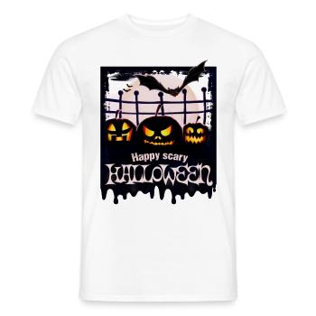 Halloween Pumpkin Bat, Halloween Costume - Men's T-Shirt - white - Front - AI Model Male 178 dark (178cm)