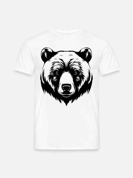Bär Grizzly Tier - Männer T-Shirt - Weiß