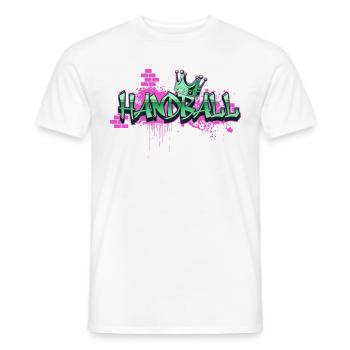 Handball Graffiti Spray Sprayer Handballspieler - Männer T-Shirt - Weiß - Vorne - AI Model Male 178 dark (178cm)