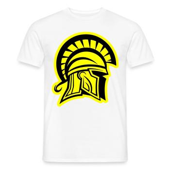 Spartan Head Warrior Sparta Helmet - Men's T-Shirt - white - Front - AI Model Male 178 dark (178cm)