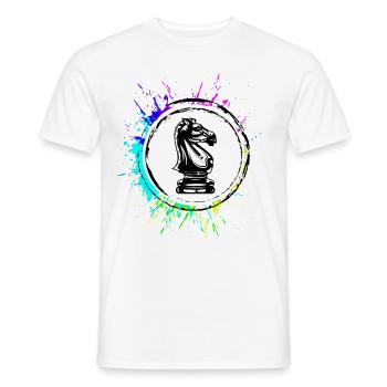 Pferd Schachfigur - Männer T-Shirt - Weiß - Vorne - AI Model Male 178 dark (178cm)