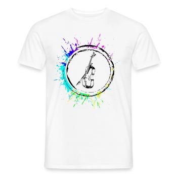 Symbole de l’icône du violon - T-shirt homme - blanc - Devant - AI Model Male 178 dark (178cm)