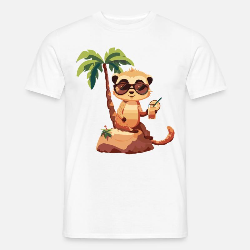 Erdmännchen Sommer Strand Comic - Männer T-Shirt - Weiß