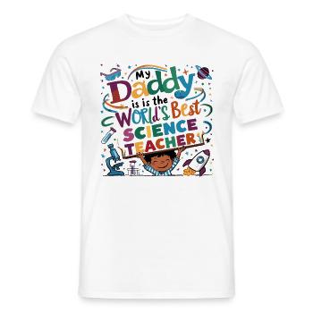 Mon père est le meilleur professeur de sciences - T-shirt homme - blanc - Devant - AI Model Male 178 dark (178cm)