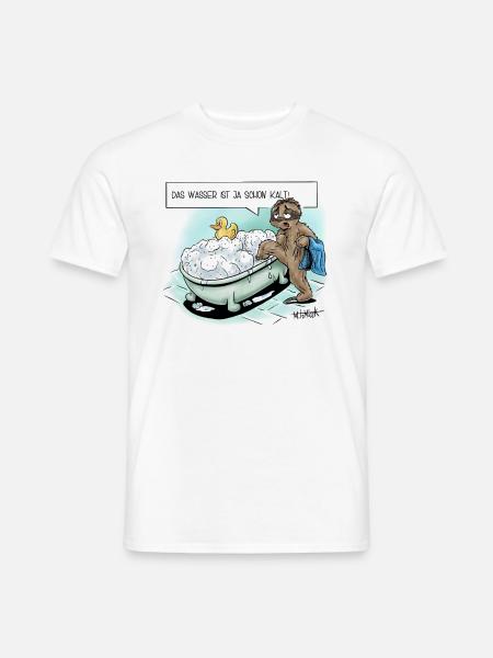 Eisbad Faultier - Männer T-Shirt - Weiß