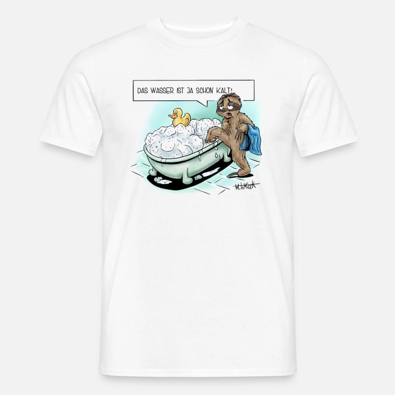 Eisbad Faultier - Männer T-Shirt - Weiß