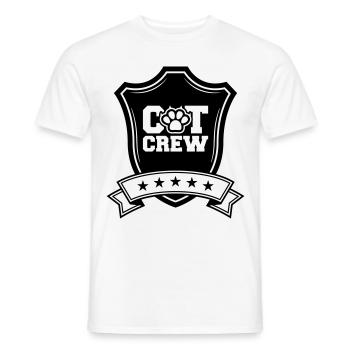 Cat Crew Crest - Men's T-Shirt - white - Front - AI Model Male 178 dark (178cm)