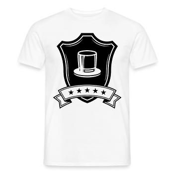 Armoiries du palefrenier cylindrique - T-shirt homme - blanc - Devant - AI Model Male 178 dark (178cm)
