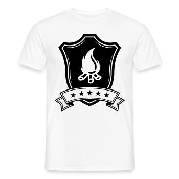 Armoiries du feu de camp - T-shirt homme - blanc - Devant - AI Model Male 178 dark (178cm)