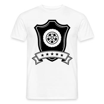 Tyre tuning crest - Men's T-Shirt - white - Front - AI Model Male 178 dark (178cm)