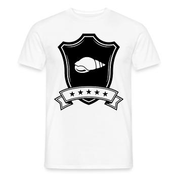 Muschel Wappen - Männer T-Shirt - Weiß - Vorne - AI Model Male 178 dark (178cm)