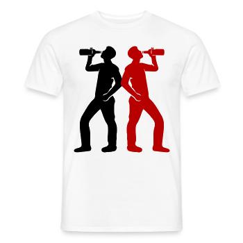 Buveur Bière Silhouette - T-shirt homme - blanc - Devant - AI Model Male 178 dark (178cm)