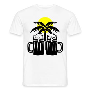 Beer Beach Palm Trees Island - Men's T-Shirt - white - Front - AI Model Male 178 dark (178cm)