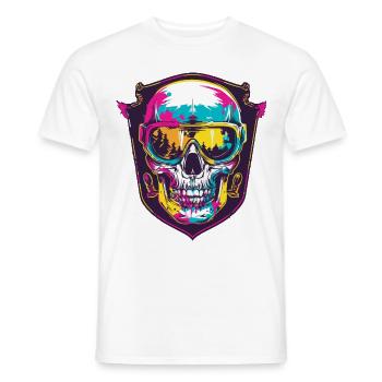 Ski Ski Goggles Skull - Men's T-Shirt - white - Front - AI Model Male 178 dark (178cm)