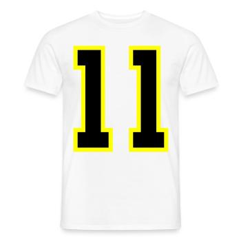Maillot à 11 numéros - T-shirt homme - blanc - Devant - AI Model Male 178 dark (178cm)