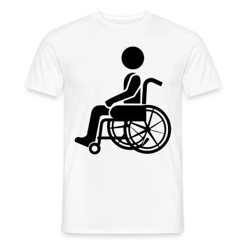 Man in wheelchair accessibility - Men's T-Shirt - white - Front - AI Model Male 178 dark (178cm)