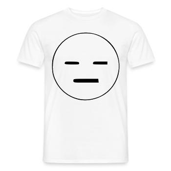 Emoji emotionless sketch black - Men's T-Shirt - white - Front - AI Model Male 178 dark (178cm)