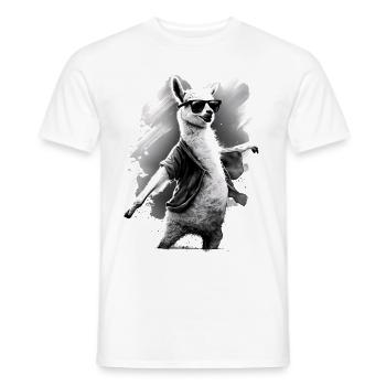 Llama Alpaca Animal Gift Idea - Men's T-Shirt - white - Front - AI Model Male 178 dark (178cm)
