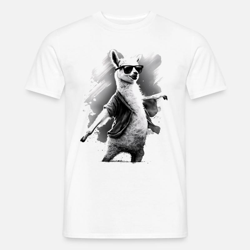 Lama Alpaka Tier Geschenkidee - Männer T-Shirt - Weiß