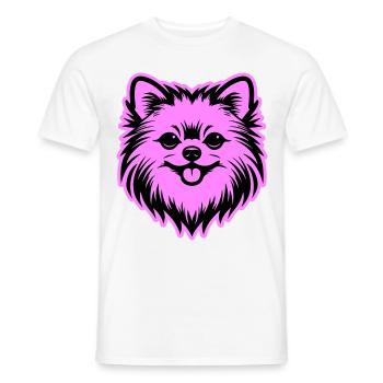 Tête de chien de Poméranie - T-shirt homme - blanc - Devant - AI Model Male 178 dark (178cm)