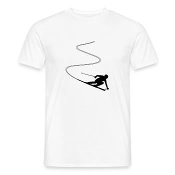 Skieur, ski, sports d'hiver - T-shirt homme - blanc - Devant - AI Model Male 178 dark (178cm)