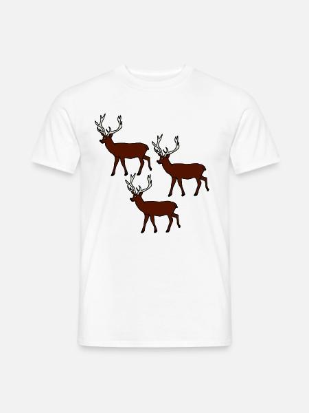 Hirsche, Waldtiere, Comicstyle, Kinder, Baby - Männer T-Shirt - Weiß