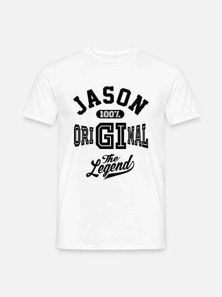 Jason personalisierter Name Geburtstagsgeschenk - Männer T-Shirt - Weiß