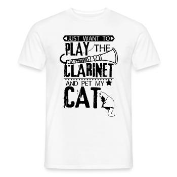 Clarinette chat - T-shirt homme - blanc - Devant - AI Model Male 178 dark (178cm)