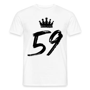 59 Number crown - Men's T-Shirt - white - Front - AI Model Male 178 dark (178cm)
