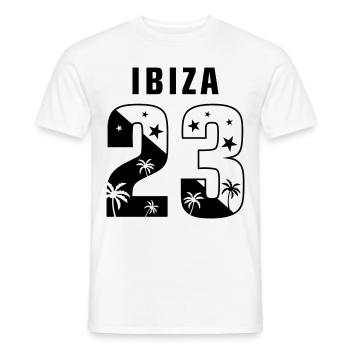 Ibiza 23 - Men's T-Shirt - white - Front - AI Model Male 178 dark (178cm)