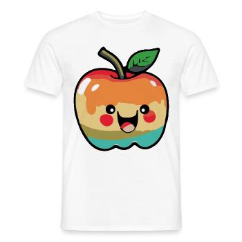 Apfel Comic - Männer T-Shirt - Weiß - Vorne - AI Model Male 178 dark (178cm)