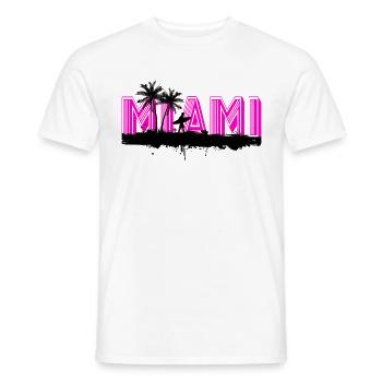 Miami Florida USA Surfer Sommer Strand Palmen - Männer T-Shirt - Weiß - Vorne - AI Model Male 178 dark (178cm)