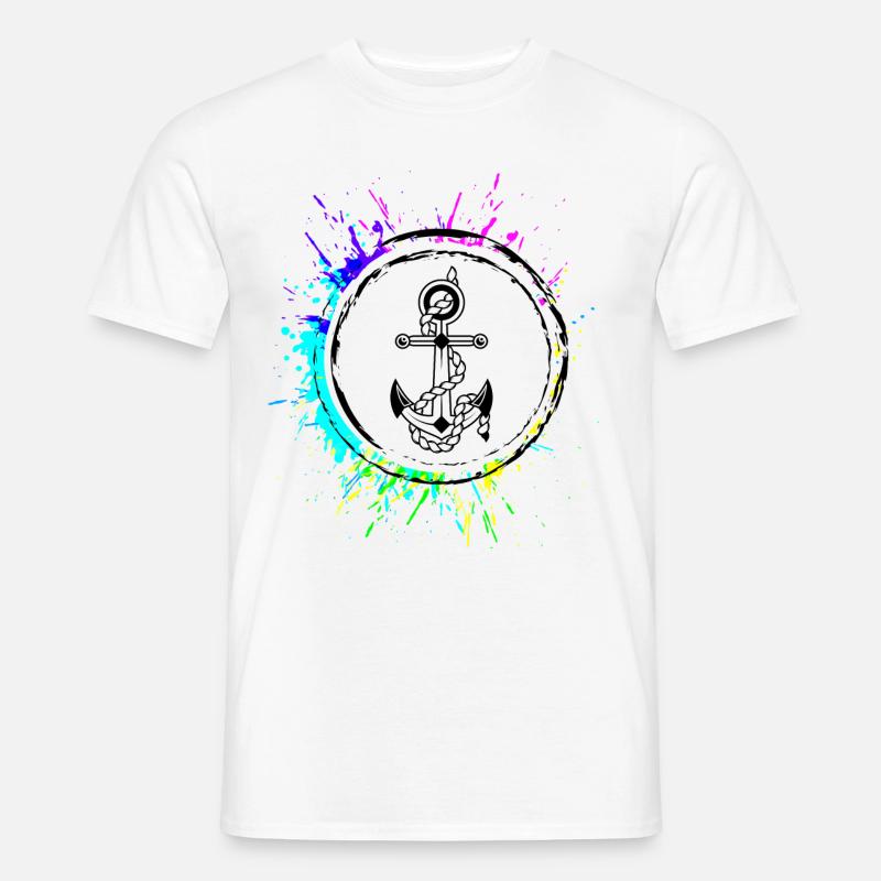 Anker Symbol Zeichen - Männer T-Shirt - Weiß