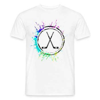 Symbole De Hockey Sur Glace Coloré - T-shirt homme - blanc - Devant - AI Model Male 178 dark (178cm)