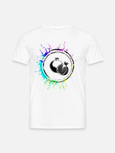 Granatapfel obst Bunt - Männer T-Shirt - Weiß