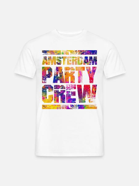 Amsterdam Party Crew Bunt - Männer T-Shirt - Weiß