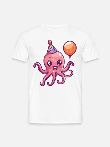 Octopus Birthday BD - T-shirt homme - blanc