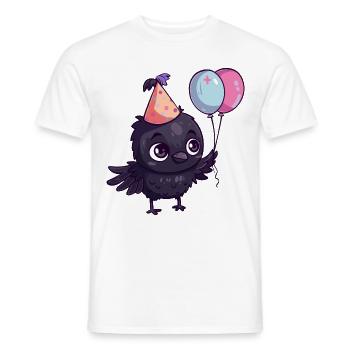 Rabe Krähe Geburtstag Comic - Männer T-Shirt - Weiß - Vorne - AI Model Male 178 dark (178cm)
