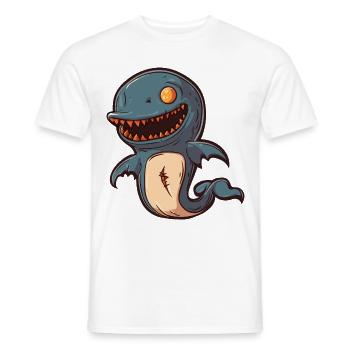 Dolphin Halloween Comic Funny - Men's T-Shirt - white - Front - AI Model Male 178 dark (178cm)