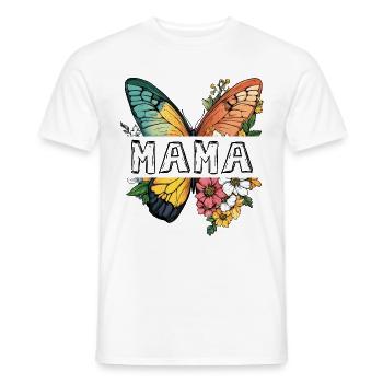 Maman papillon fleurs Meilleure maman Fête des mères - T-shirt homme - blanc - Devant - AI Model Male 178 dark (178cm)