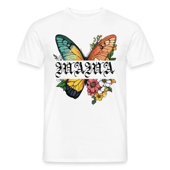 Maman papillon fleurs Meilleure maman Fête des mères - T-shirt homme - blanc - Devant - AI Model Male 178 dark (178cm)