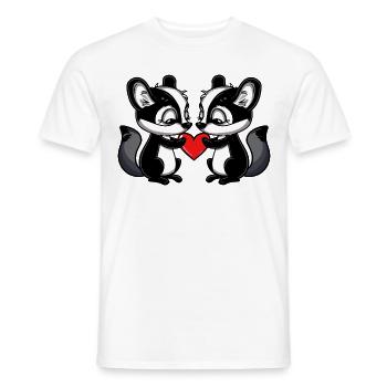Stinktier Paar Valentinstag - Männer T-Shirt - Weiß - Vorne - AI Model Male 178 dark (178cm)