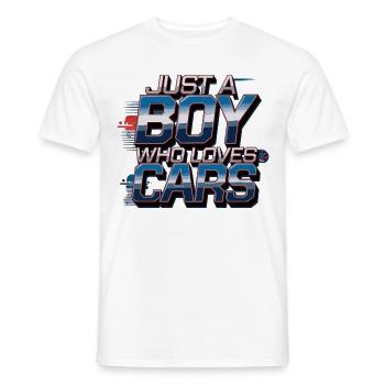Juste un garçon qui aime les voitures - T-shirt homme - blanc - Devant - AI Model Male 178 dark (178cm)