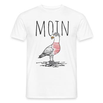 Moin Möwe Hafen Norddeutschland Plattdeutsch Küste - Männer T-Shirt - Weiß - Vorne - AI Model Male 178 dark (178cm)